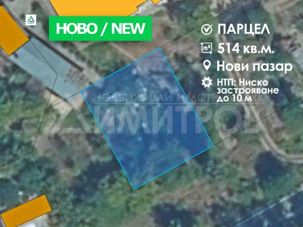Продава парцел, гр. нови пазар, област шумен