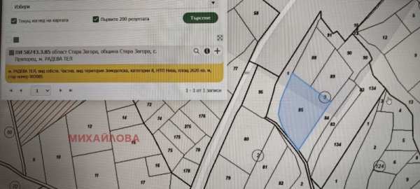 Продава парцел, с. пряпорец, област стара загора