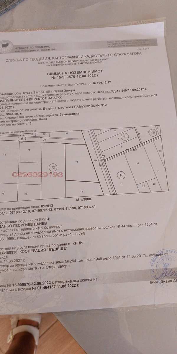 Продава земеделска земя, с. бъдеще, област стара загора