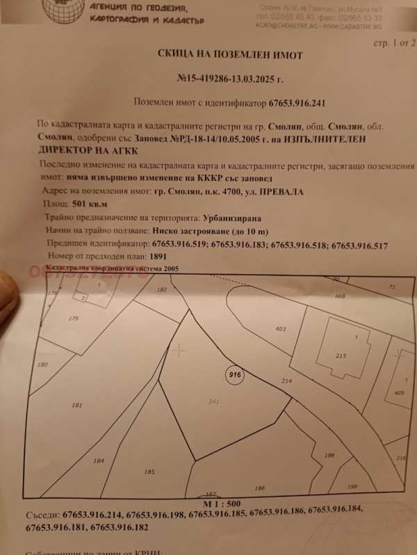 Продава парцел, гр. смолян, стар център