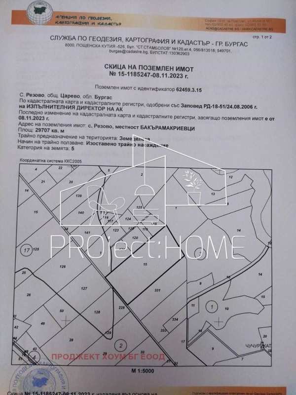Продава парцел, с. резово, област бургас