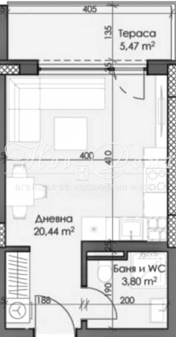 Продава 1-стаен, гр. пловдив, тракия