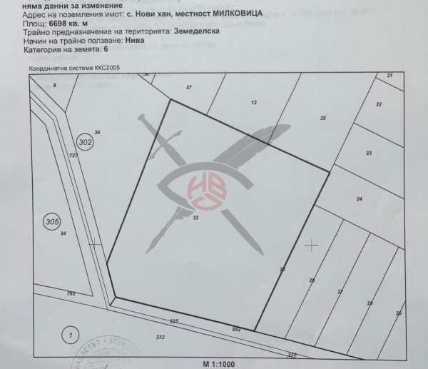 Продава парцел, с. нови хан, област софия област