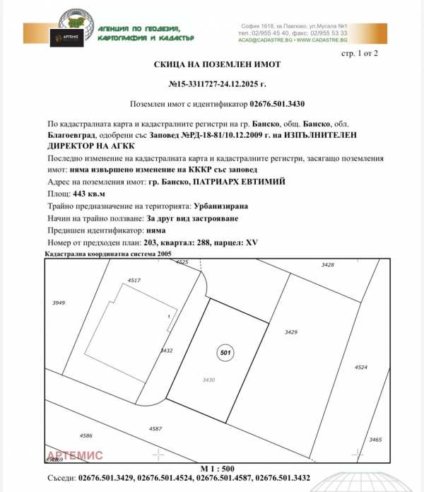 Продава парцел, гр. банско, област благоевград
