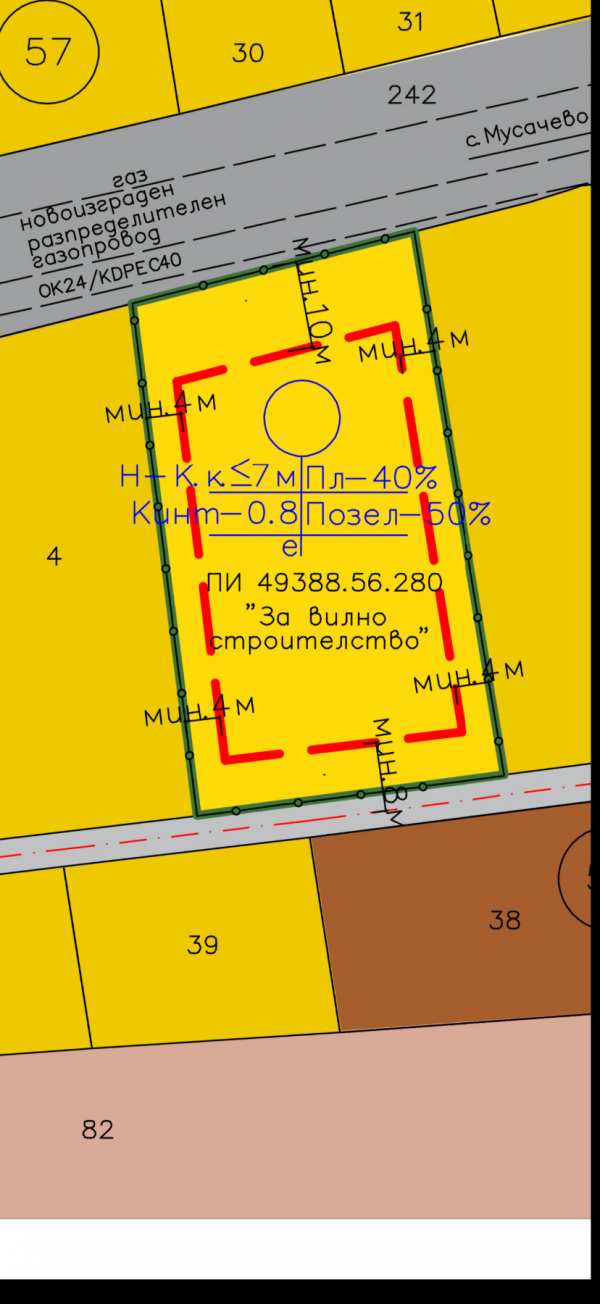 Продава парцел, с. равно поле, област софия област