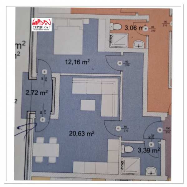 Продава 2-стаен, гр. благоевград, широк център
