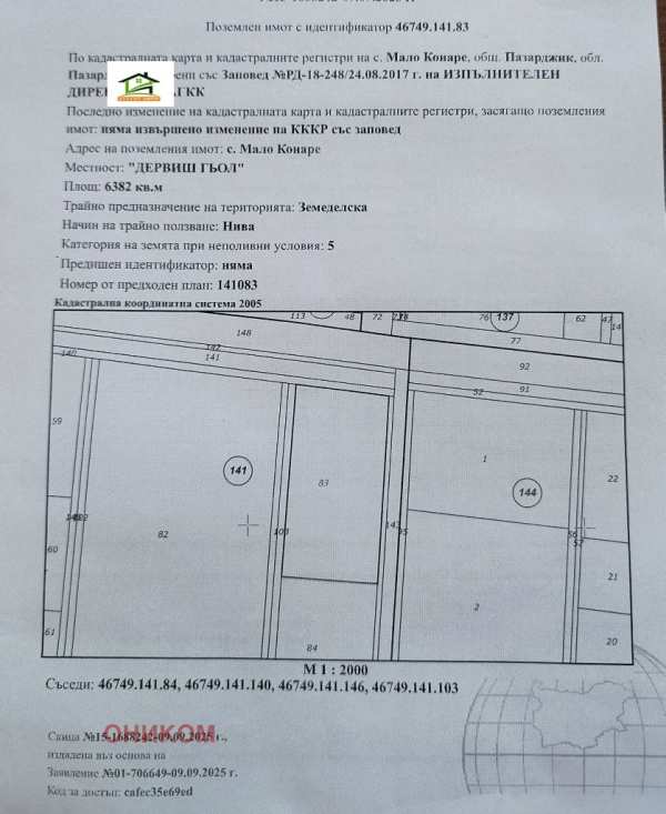 Продава парцел, гр. пазарджик, промишлена зона - изток