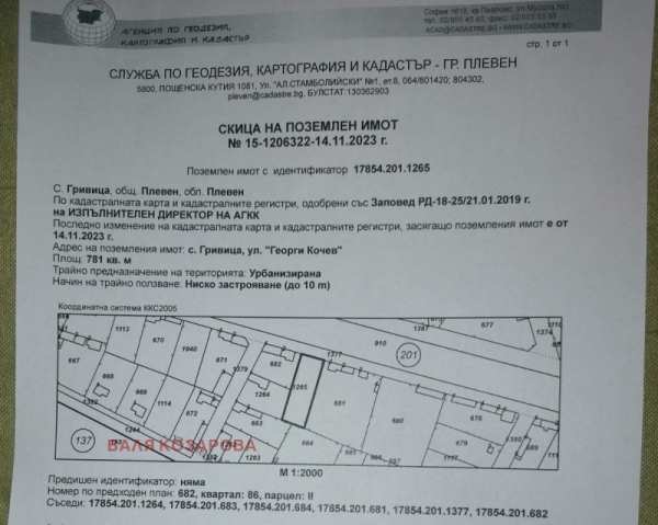 Продава парцел, с. гривица, област плевен