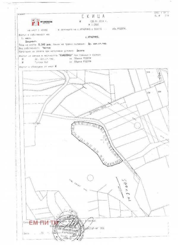 Продава парцел, с. храбрино, област пловдив
