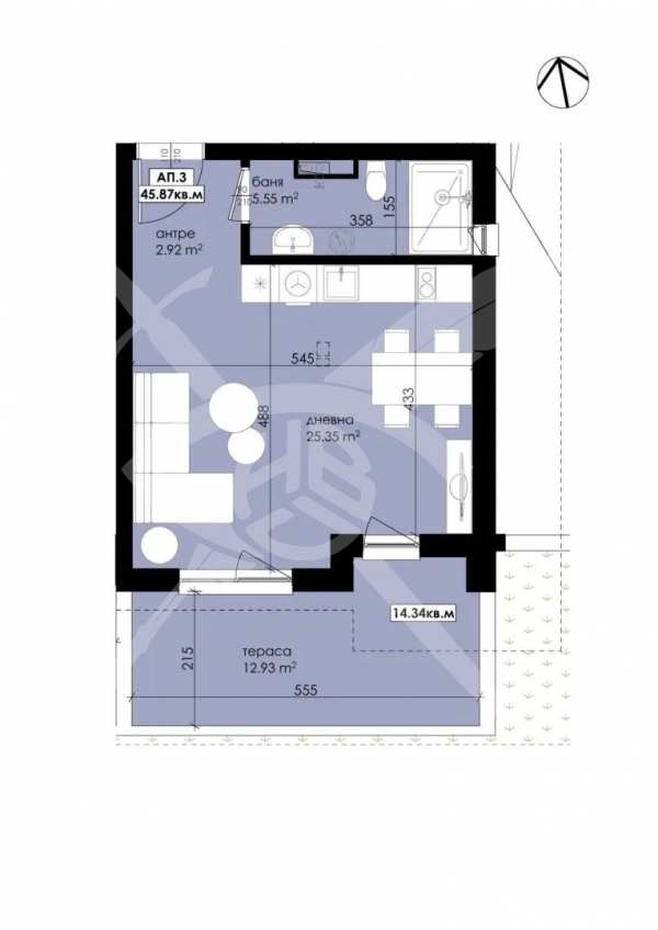 Продава 1-стаен, гр. созопол, област бургас