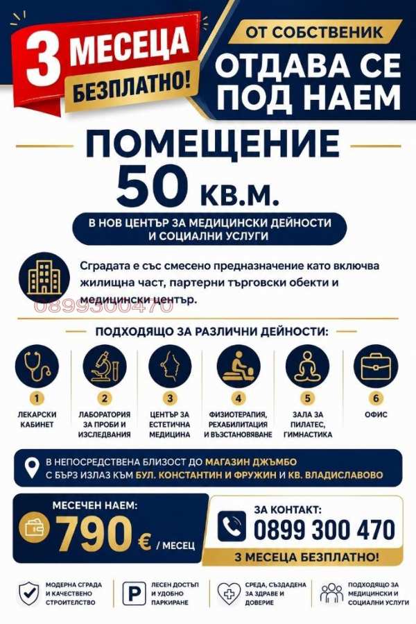 Дава под наем бизнес имот, гр. варна, владислав варненчик 1